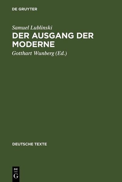 Produktbild: Der Ausgang der Moderne