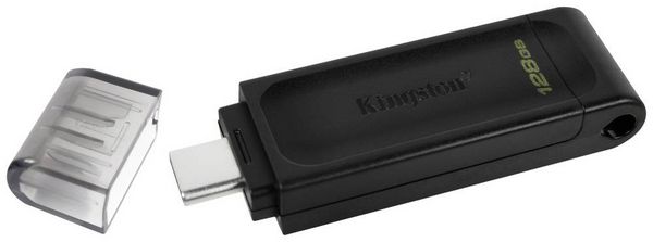 Produktbild: Kingston DataTraveler 70 USB-Stick Retail 128GB Schwarz DT70/128GB USB-C&reg;