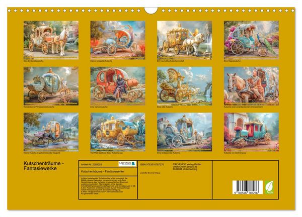 Produktbild: Kutschentr&auml;ume - Fantasiewerke (Wandkalender 2027 DIN A3 quer), CALVENDO Monatskalender