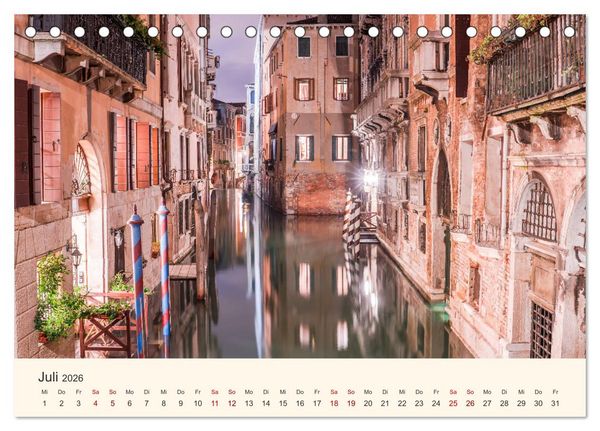 Produktbild: Venedig bei Tag und Nacht (Tischkalender 2026 DIN A5 quer), CALVENDO Monatskalender