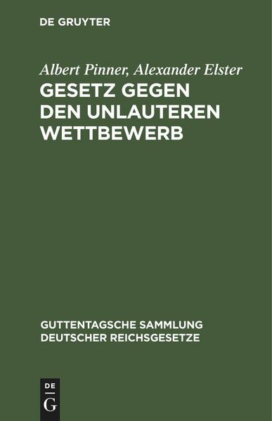 Produktbild: Gesetz gegen den unlauteren Wettbewerb