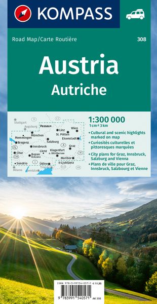 Produktbild: KOMPASS Autokarte &Ouml;sterreich 1:300.000