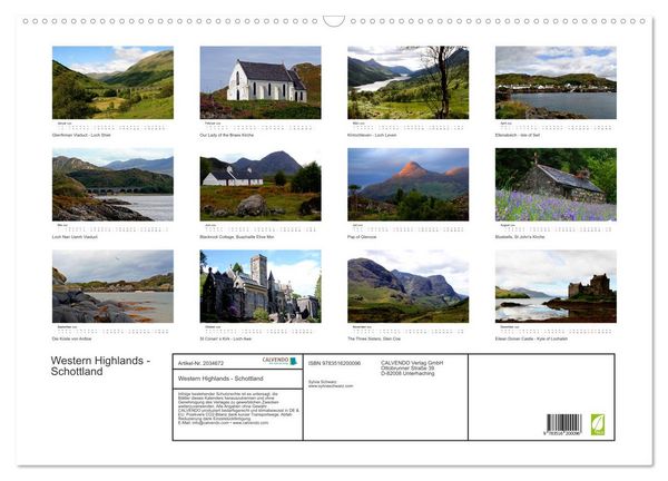 Produktbild: Western Highlands - Schottland (Wandkalender 2026 DIN A2 quer), CALVENDO Monatskalender