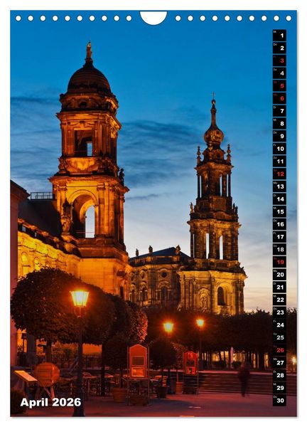 Produktbild: Dresden bei Nacht (Wandkalender 2026 DIN A4 hoch), CALVENDO Monatskalender