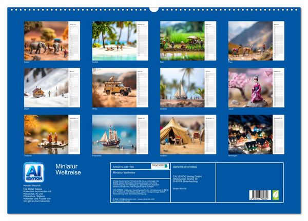 Produktbild: Miniatur Weltreise (Wandkalender 2027 DIN A2 quer), CALVENDO Monatskalender