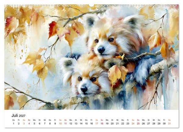 Produktbild: Roter Panda - Tierische Eleganz (Wandkalender 2027 DIN A2 quer), CALVENDO Monatskalender