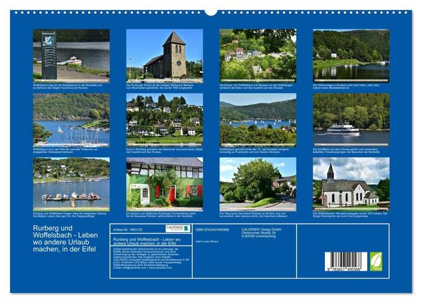 Produktbild: Rurberg und Woffelsbach - Leben wo andere Urlaub machen, in der Eifel (hochwertiger Premium Wandkalender 2026 DIN A2 quer), Kunstdruck in Hochglanz