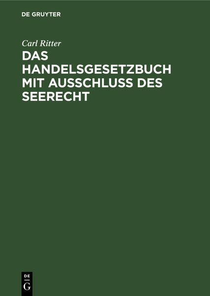 Produktbild: Das Handelsgesetzbuch mit Ausschlu&szlig; des Seerecht