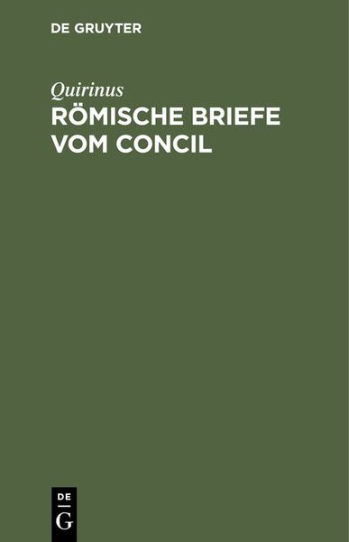 Produktbild: R&ouml;mische Briefe vom Concil