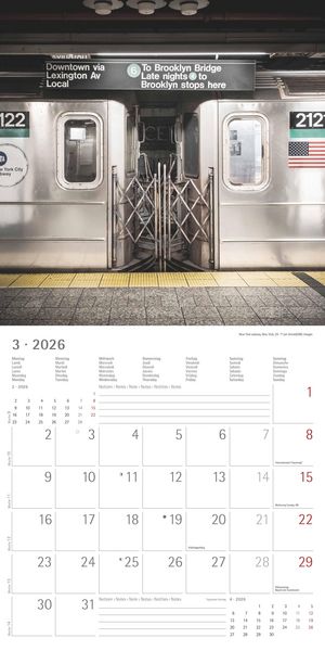 Produktbild: New York 2026 - Broschürenkalender 30x30 cm (30x60 geöffnet) - Kalender mit Platz für Notizen - Bildkalender - Wandplaner - Wandkalender
