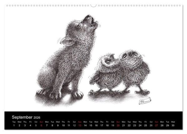 Produktbild: owls & friends 2026 (High Quality Premium Wall Calendar 2026 DIN A2 landscape),CALVENDO 12 Month Wall Calendar