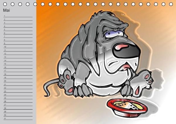 Produktbild: Hunde-Geburtstagskalender / Witziger Cartoon-Kalender (Tischkalender immerw&auml;hrend DIN A5 quer)