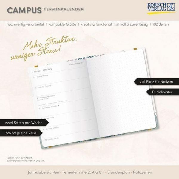 Produktbild: Terminkalender Campus Papagei 18 Monate 2027/2028