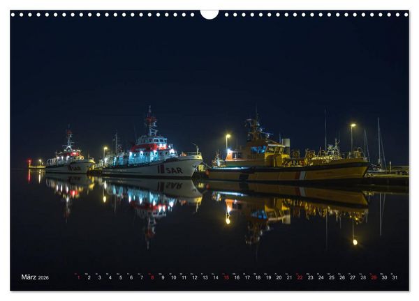 Produktbild: Nachts in Wilhelmshaven Edition mit maritimen Motiven (Wandkalender 2026 DIN A3 quer), CALVENDO Monatskalender