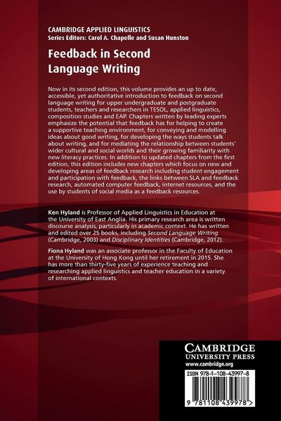 Produktbild: Feedback in Second Language Writing