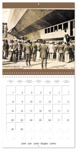 Produktbild: Airships &ndash; Zeppelins on historic postcards (Wall Calendar 2026 12 &times; 12 Inch) CALVENDO 12 Month Wall Calendar