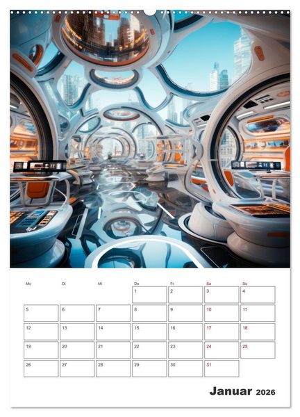 Produktbild: METAVERSE Cooler Terminplaner (Wandkalender 2026 DIN A2 hoch), CALVENDO Monatskalender