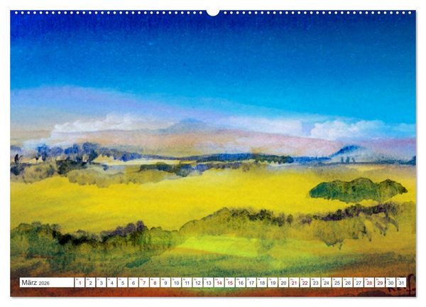 Produktbild: Roland Reiff Aquarelle Himmelslanschaften (hochwertiger Premium Wandkalender 2026 DIN A2 quer), Kunstdruck in Hochglanz