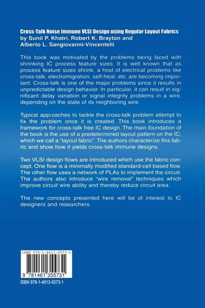 Produktbild: Cross-Talk Noise Immune VLSI Design Using Regular Layout Fabrics
