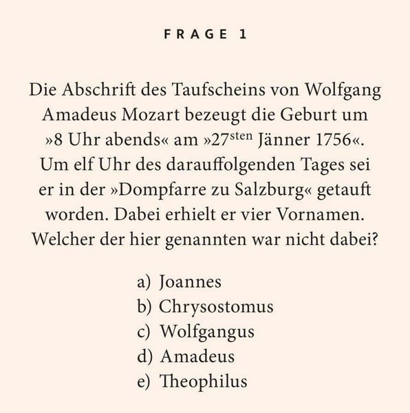 Produktbild: Mozart-Quiz