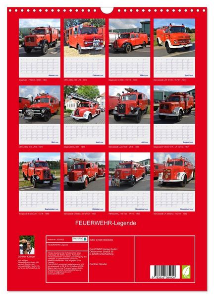 Produktbild: FEUERWEHR-Legende (Wandkalender 2026 DIN A3 hoch), CALVENDO Monatskalender