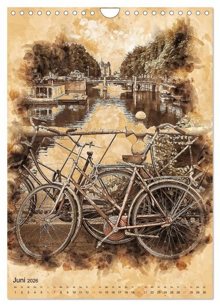 Produktbild: Fahrrad - Retro-Kalender (Wandkalender 2026 DIN A4 hoch), CALVENDO Monatskalender