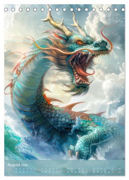 Produktbild: Drachen - Im Fantasieland gesichtet (Tischkalender 2026 DIN A5 hoch), CALVENDO Monatskalender