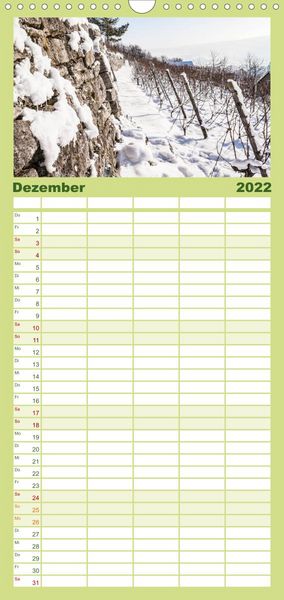 Produktbild: Familienplaner Weinberge um Jena (Wandkalender 2022 , 21 cm x 45 cm, hoch)