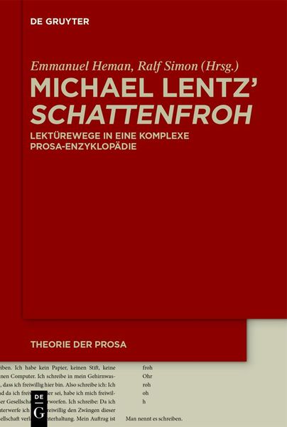Produktbild: Michael Lentz' &rsaquo;Schattenfroh&lsaquo;