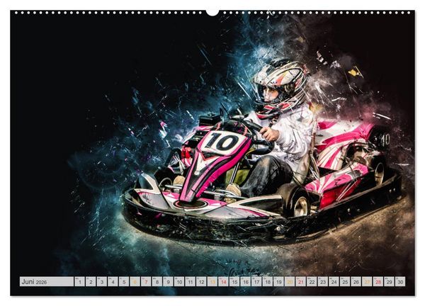 Produktbild: GoKart - extrem cool (Wandkalender 2026 DIN A2 quer), CALVENDO Monatskalender