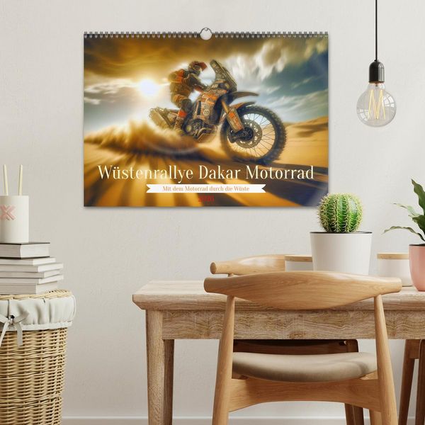 Produktbild: W&uuml;stenrallye Dakar Motorrad (Wandkalender 2026 DIN A3 quer), CALVENDO Monatskalender