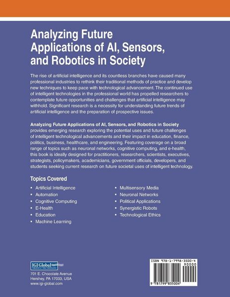 Produktbild: Analyzing Future Applications of AI, Sensors, and Robotics in Society