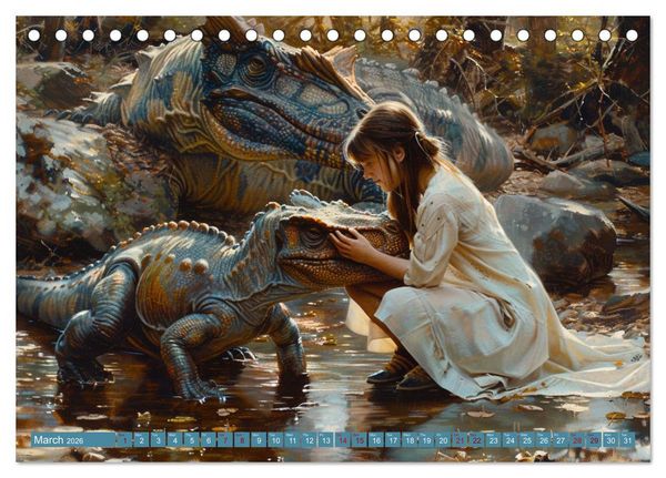 Produktbild: Dinosaur Legends (Desk Calendar 2026 DIN A5 landscape), CALVENDO 12 Month DeskCalendar