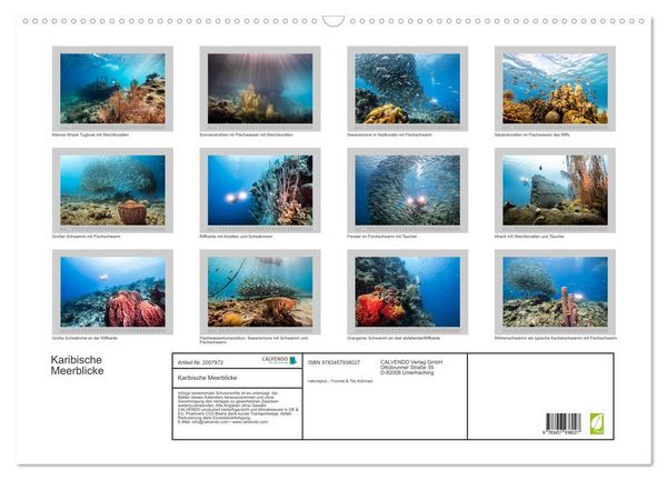 Produktbild: Karibische Meerblicke (Wandkalender 2026 DIN A2 quer), CALVENDO Monatskalender