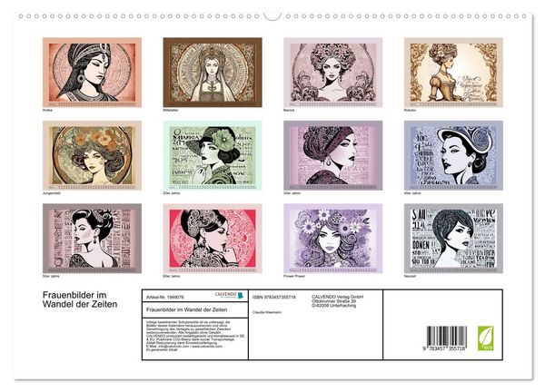 Produktbild: Frauenbilder im Wandel der Zeiten (hochwertiger Premium Wandkalender 2026 DIN A2 quer), Kunstdruck in Hochglanz