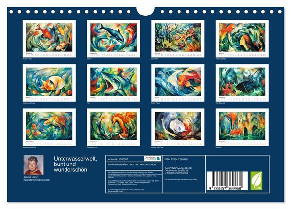 Produktbild: Unterwasserwelt, bunt und wundersch&ouml;n (Wandkalender 2026 DIN A4 quer), CALVENDO Monatskalender