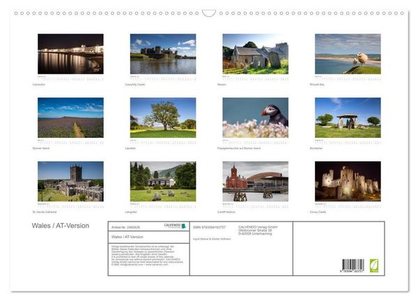 Produktbild: Wales / AT-Version (Wandkalender 2027 DIN A2 quer), CALVENDO Monatskalender