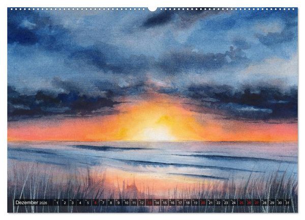Produktbild: Landschaft in Aquarell (hochwertiger Premium Wandkalender 2026 DIN A2 quer), Kunstdruck in Hochglanz