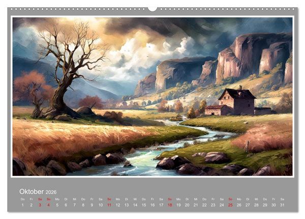 Produktbild: Landschaften im Jahreskreis (Wandkalender 2026 DIN A2 quer), CALVENDO Monatskalender