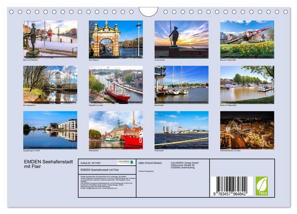 Produktbild: EMDEN Seehafenstadt mit Flair (Wandkalender 2026 DIN A4 quer), CALVENDO Monatskalender
