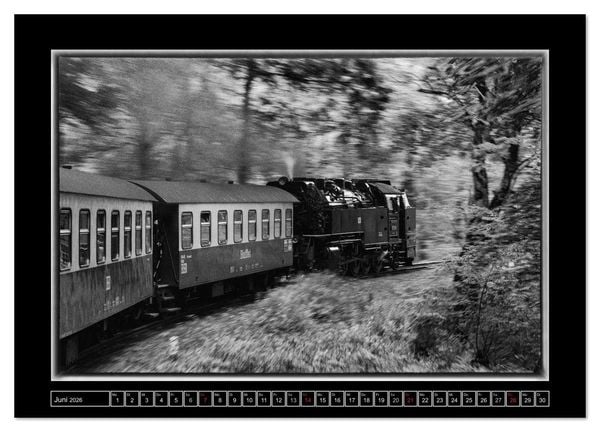 Produktbild: Unter Dampf - Eisenbahnromantik im Harz (Wandkalender 2026 DIN A2 quer), CALVENDO Monatskalender