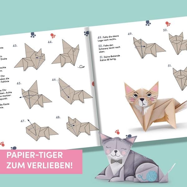 Produktbild: OrigaMIAU. Niedliche Papiertiger zum Falten. Origamiblock mit Anleitungen.
