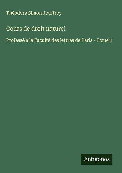 Produktbild: Cours de droit naturel