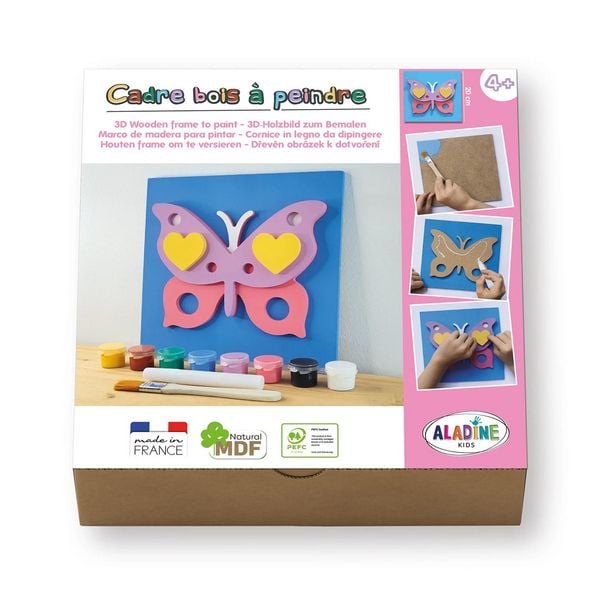 Produktbild: ALADINE - 3D-Holzbild zum Bemalen Schmetterling