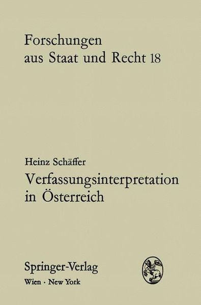 Produktbild: Verfassungsinterpretation in &Ouml;sterreich