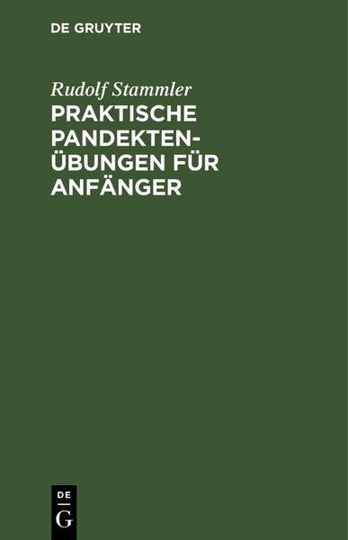 Produktbild: Praktische Pandekten&uuml;bungen f&uuml;r Anf&auml;nger