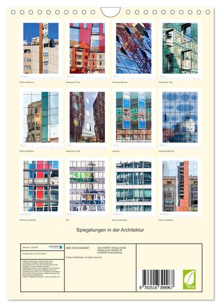 Produktbild: Spiegelungen in der Architektur (Wandkalender 2026 DIN A4 hoch), CALVENDO Monatskalender