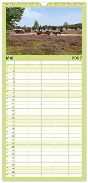 Produktbild: Familienplaner 2027 - Die L&uuml;neburger Heide - Ausflugsziel im Norden mit 5 Spalten (Wandkalender, 21 x 45 cm) CALVENDO