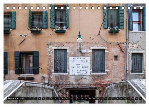 Produktbild: VENEDIG charmante Details (Tischkalender 2026 DIN A5 quer), CALVENDO Monatskalender