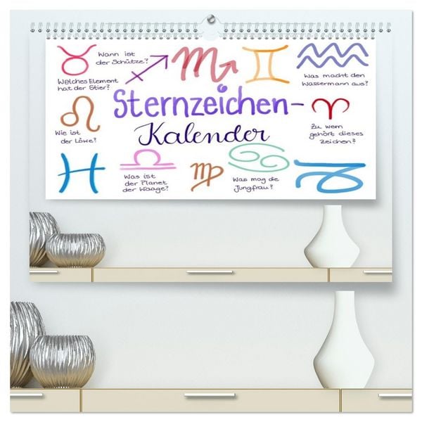 Produktbild: Sternzeichen-Kalender (hochwertiger Premium Wandkalender 2026 DIN A2 quer), Kunstdruck in Hochglanz